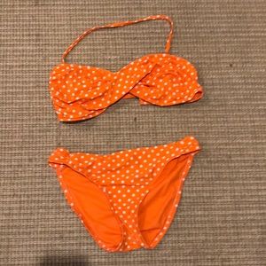 Mossimo orange polka dot bikini